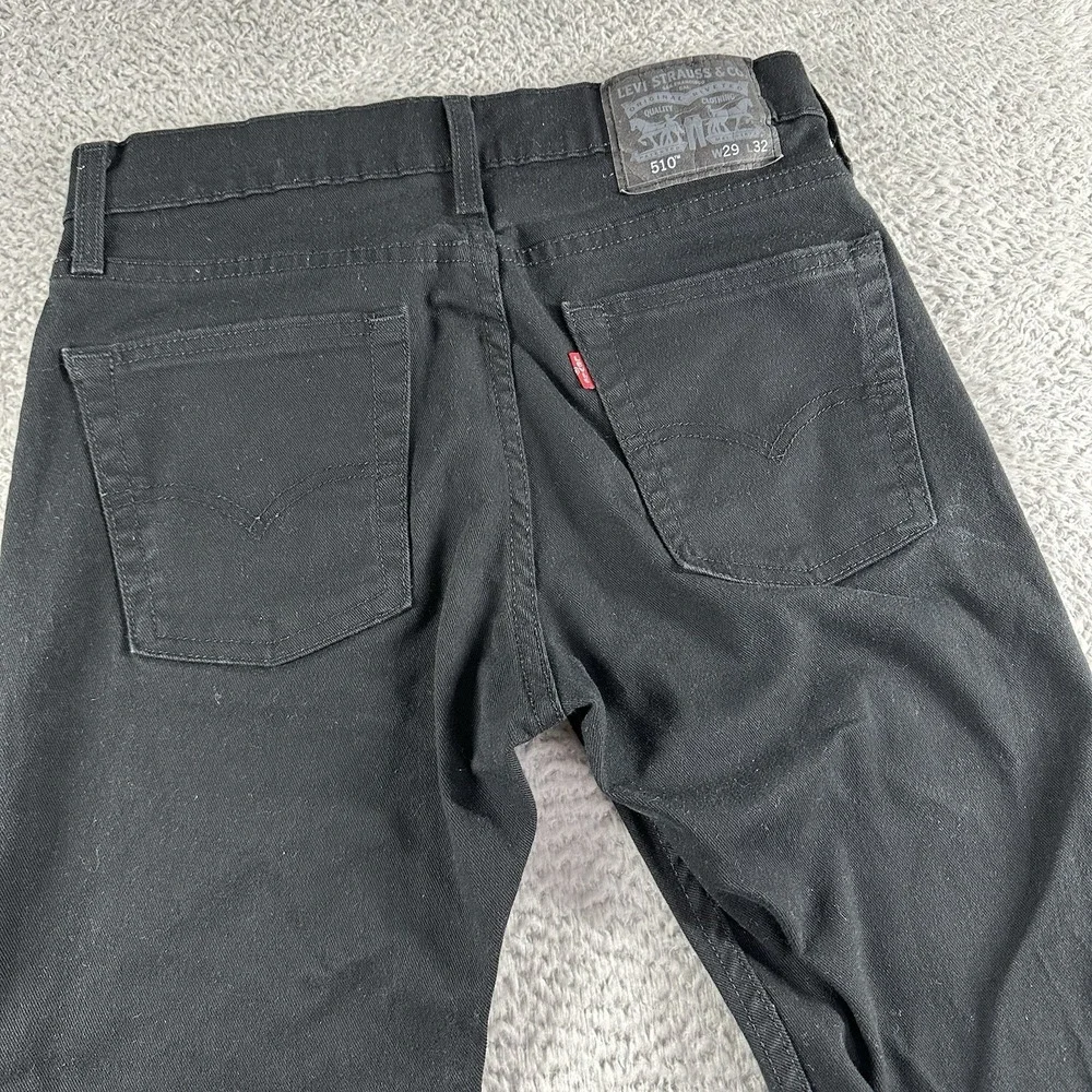 Levi's 510 Jeans Mens‎ 29x32 (29x25) Black Stretch Skinny Straight Grunge Emo